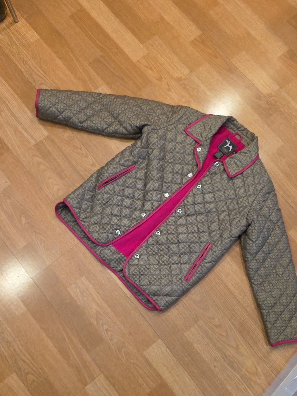 Coach Quilted Jacket with Pink Trim and Lining